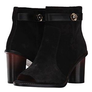 NWT❤️Coach moto open toe booties in black 9 1/2